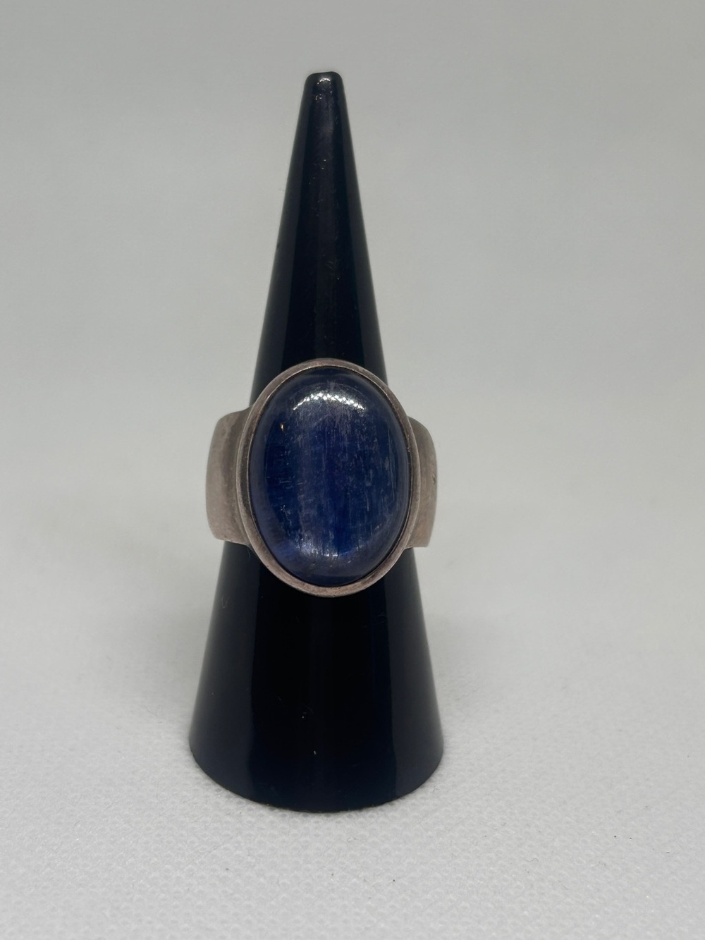 Sterling Silver Blue Cabochon Statement Ring